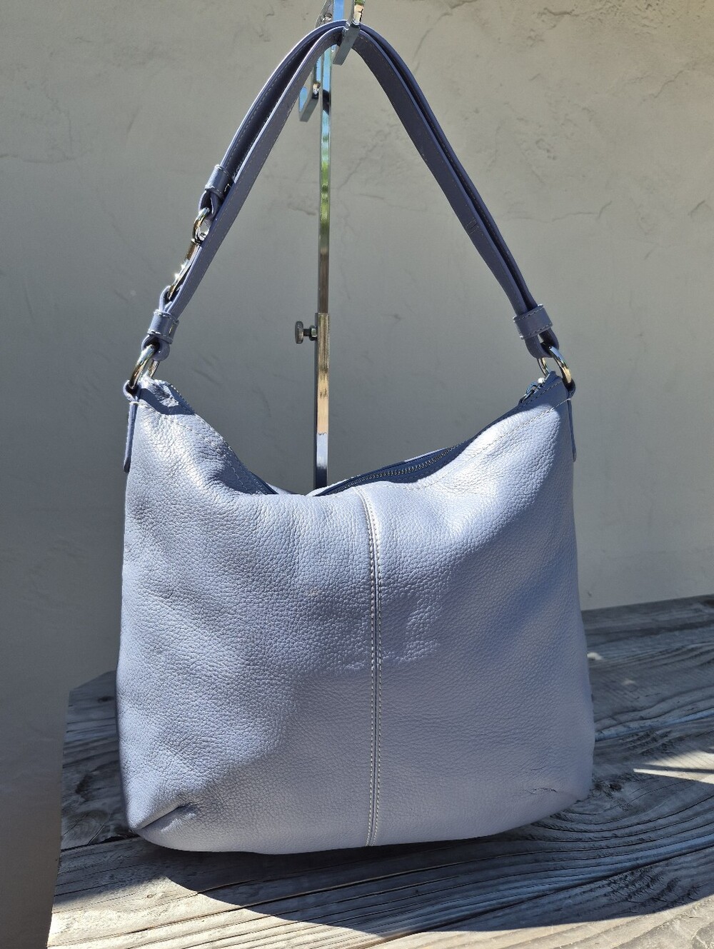 Coach Penelope Cornflower Blue Pebbled Leather Hobo Shoulder Bag - Picture 7 of 12